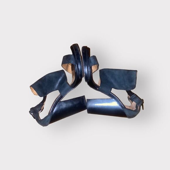 Jeffery Campbell Black Leather Heel Sandals Shoe Size 8.5 - Picture 5 of 5